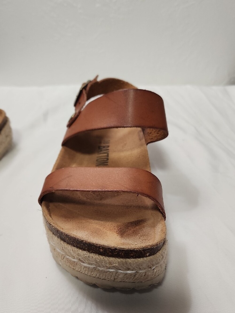 Women’s Tan Platform Espadrille Sandals with Ankle Strap - Picture 7 of 8